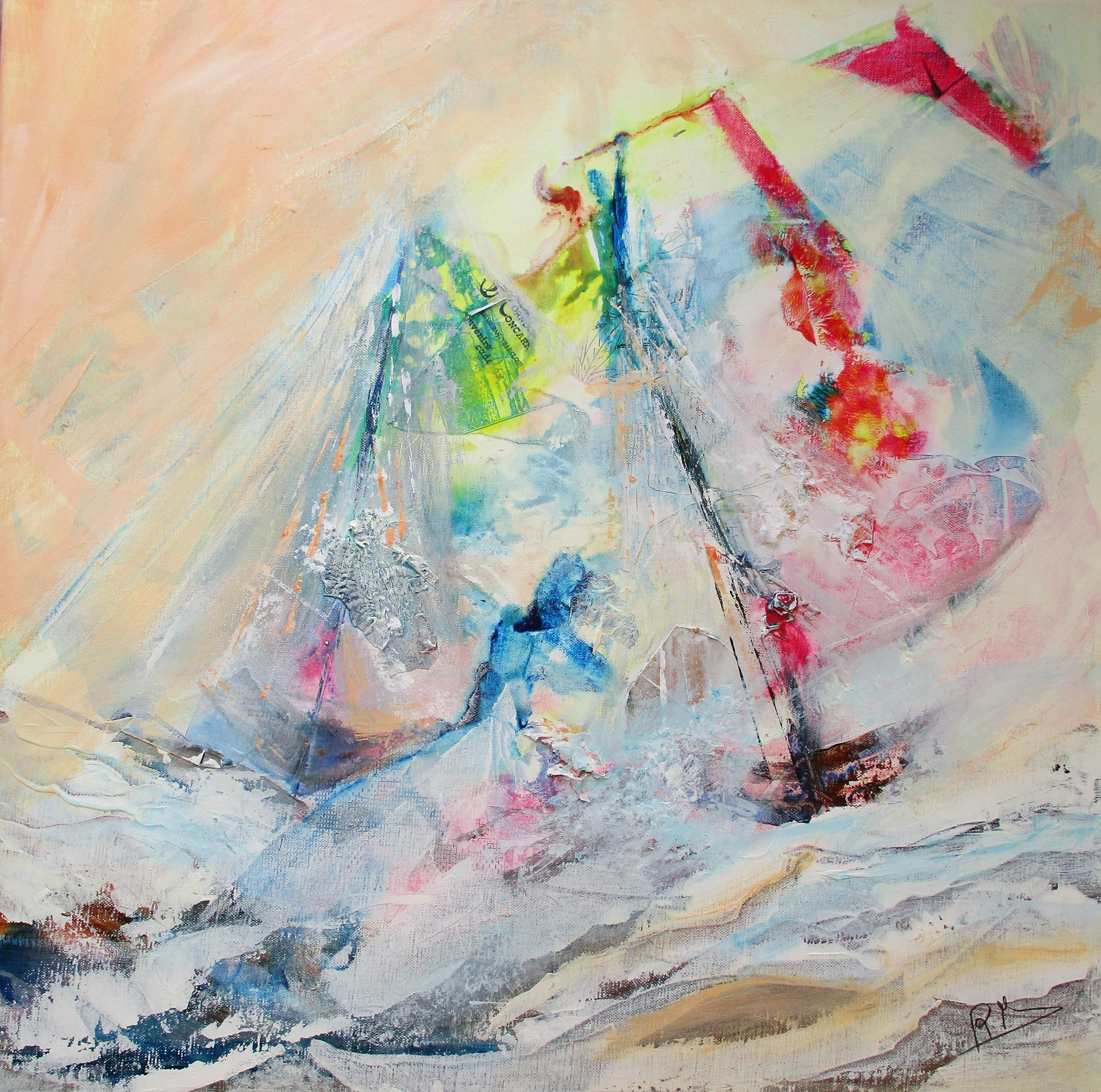 Tableau Acrylique et collages sur toile de lin