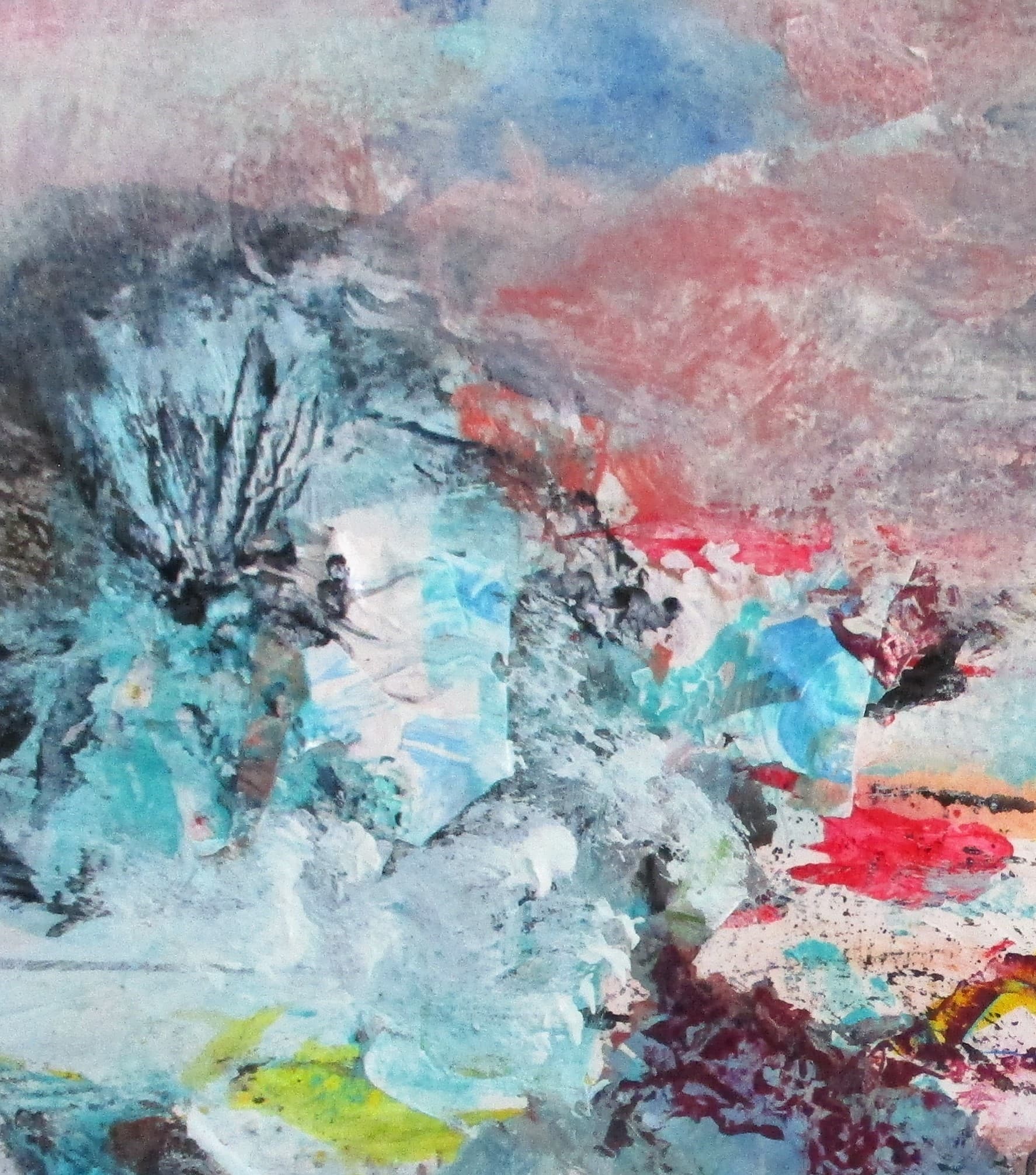 Tableau Acrylique et collages sur papier