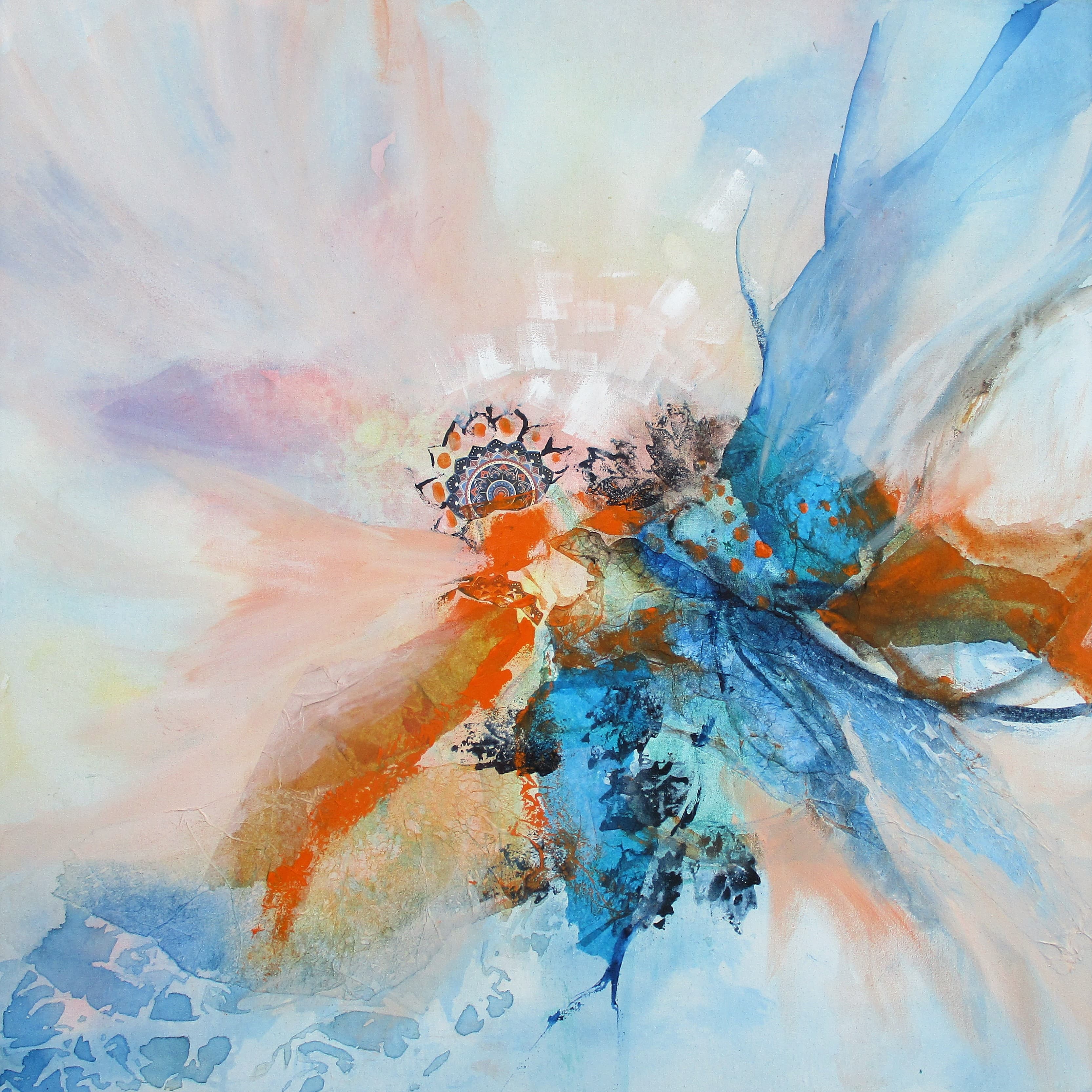 Aquarelle sur toile et collages