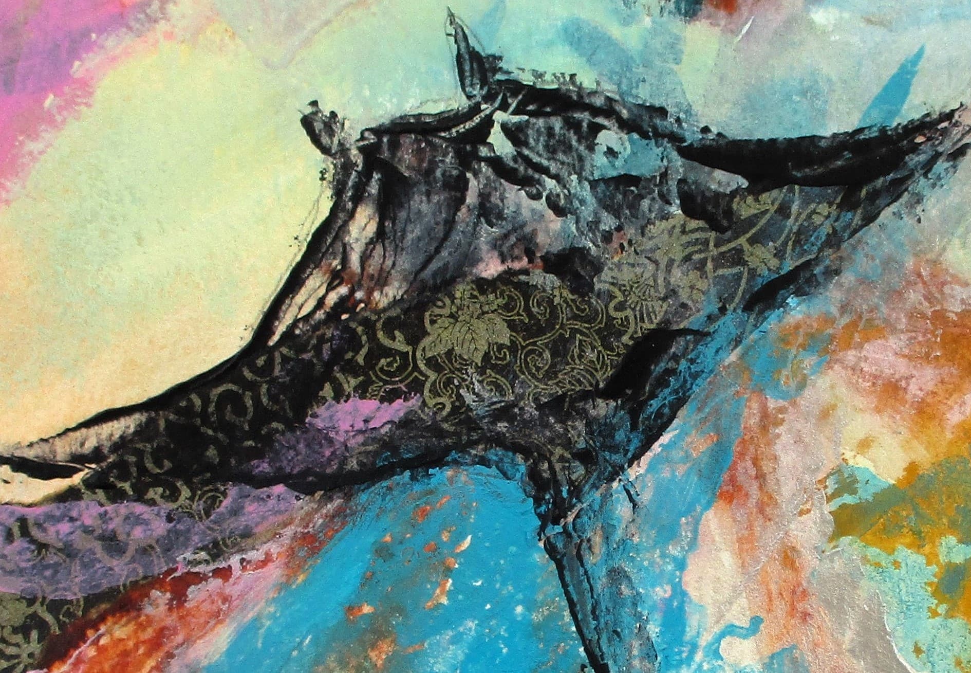 Tableau Acrylique et collages sur papier