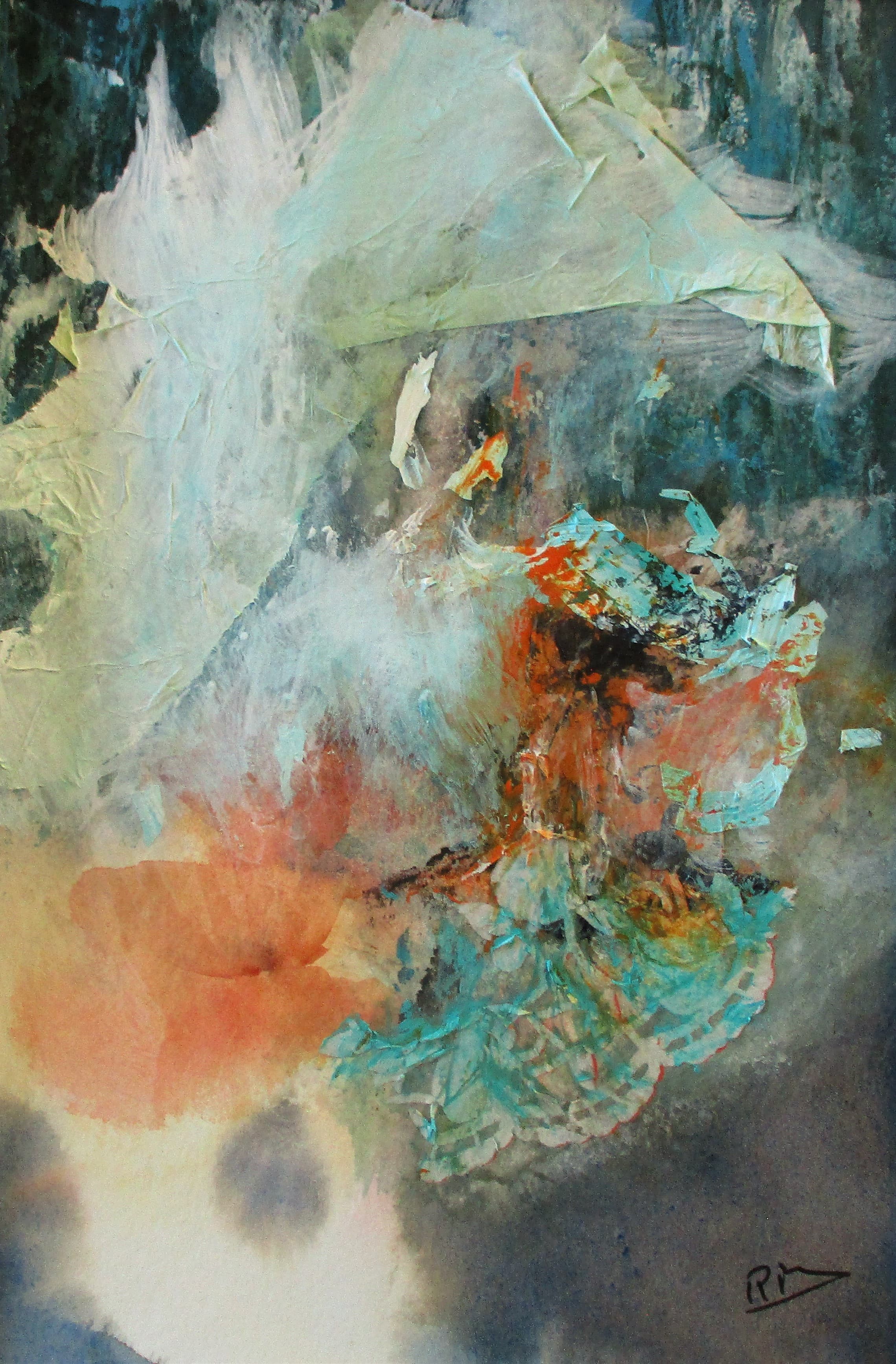Tableau Acrylique et collages sur papier