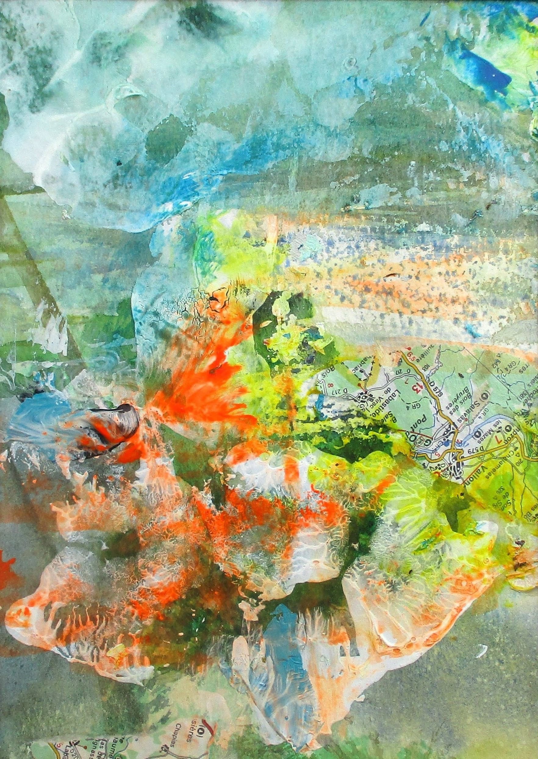 Tableau Acrylique et collages sur papier