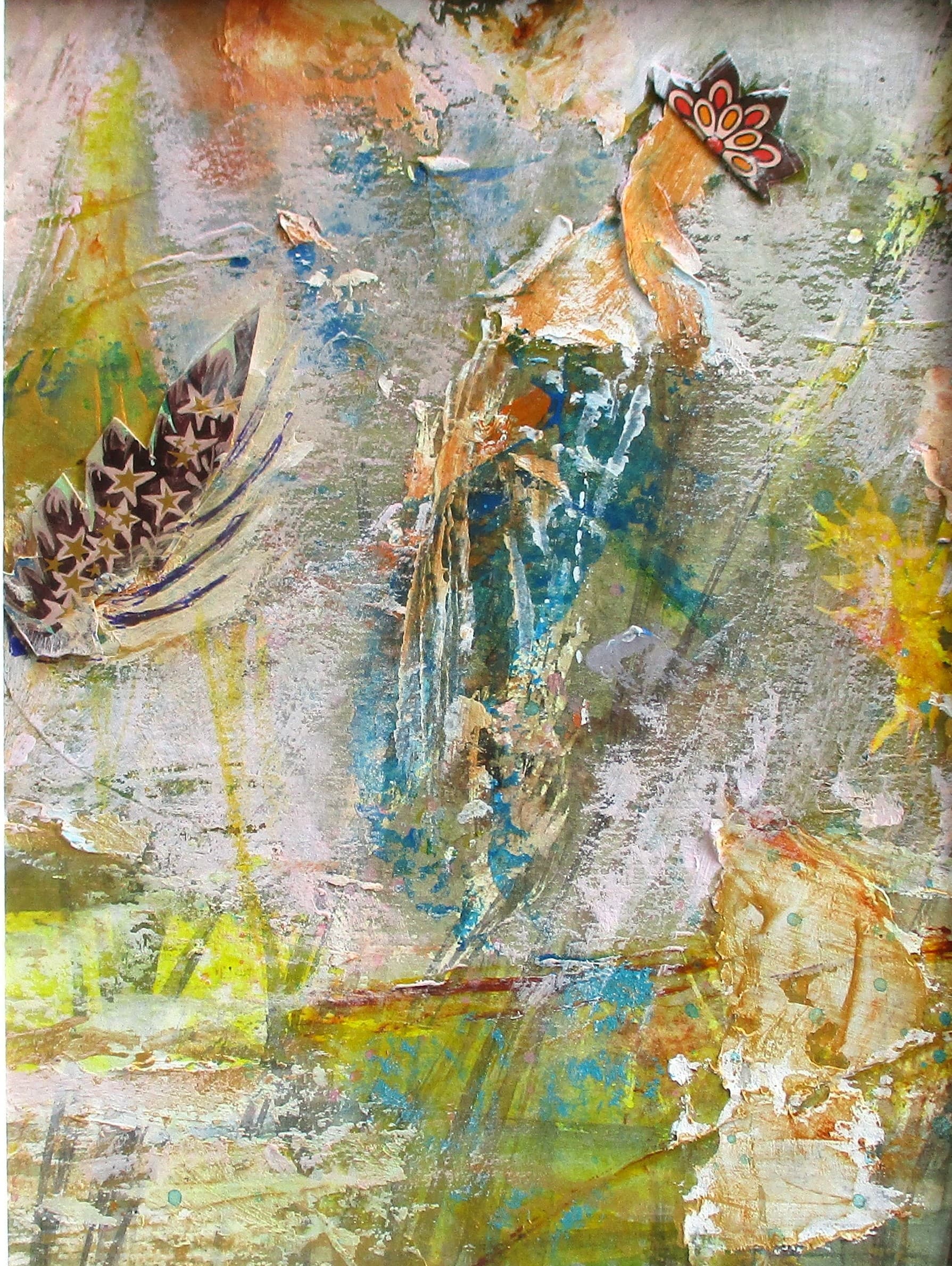 Tableau Acrylique et collages sur papier