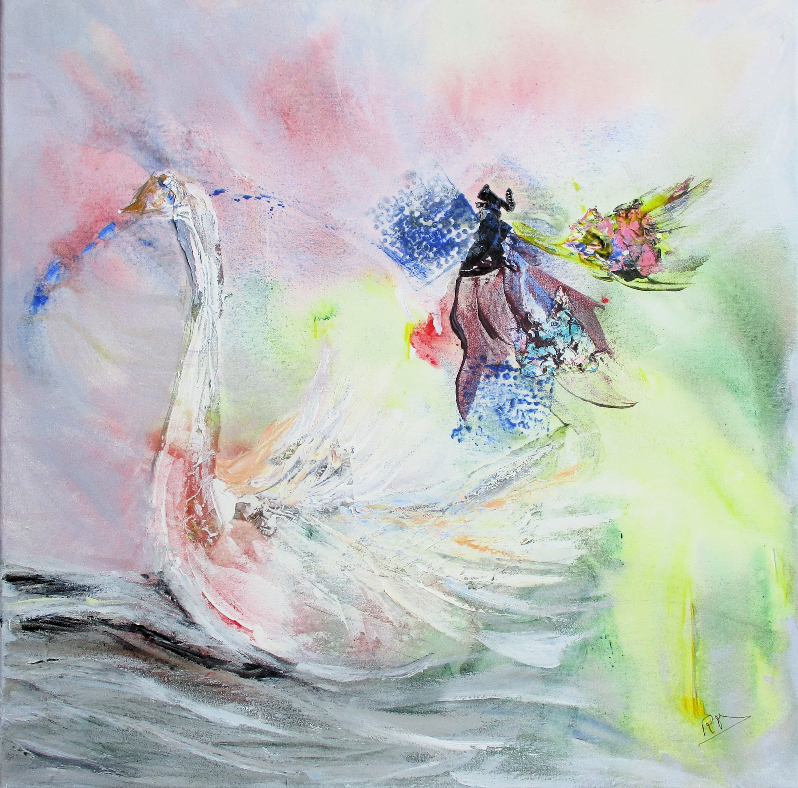 Tableau Acrylique et collages sur toile de lin