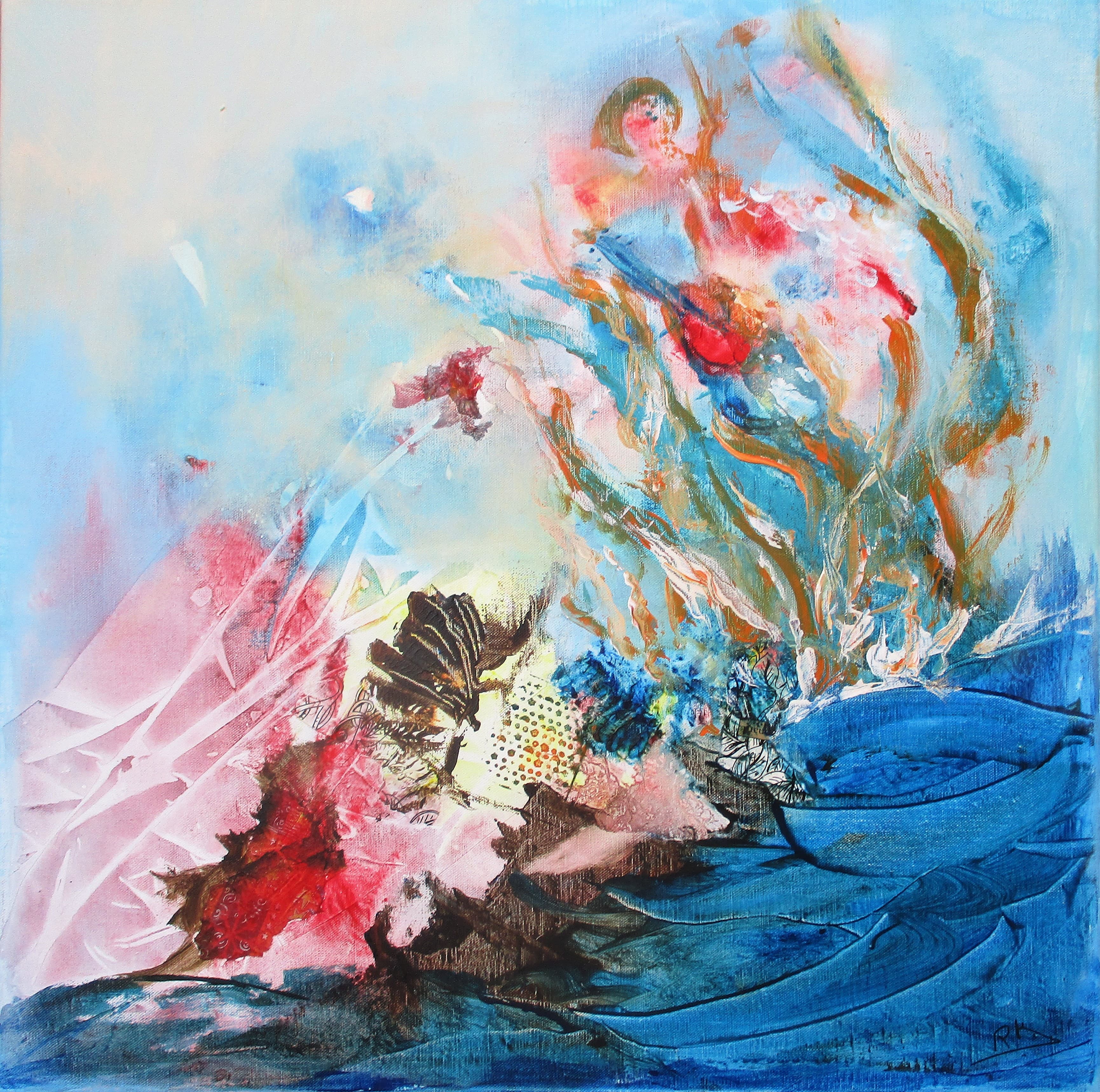 Tableau Acrylique et collages sur toile de lin