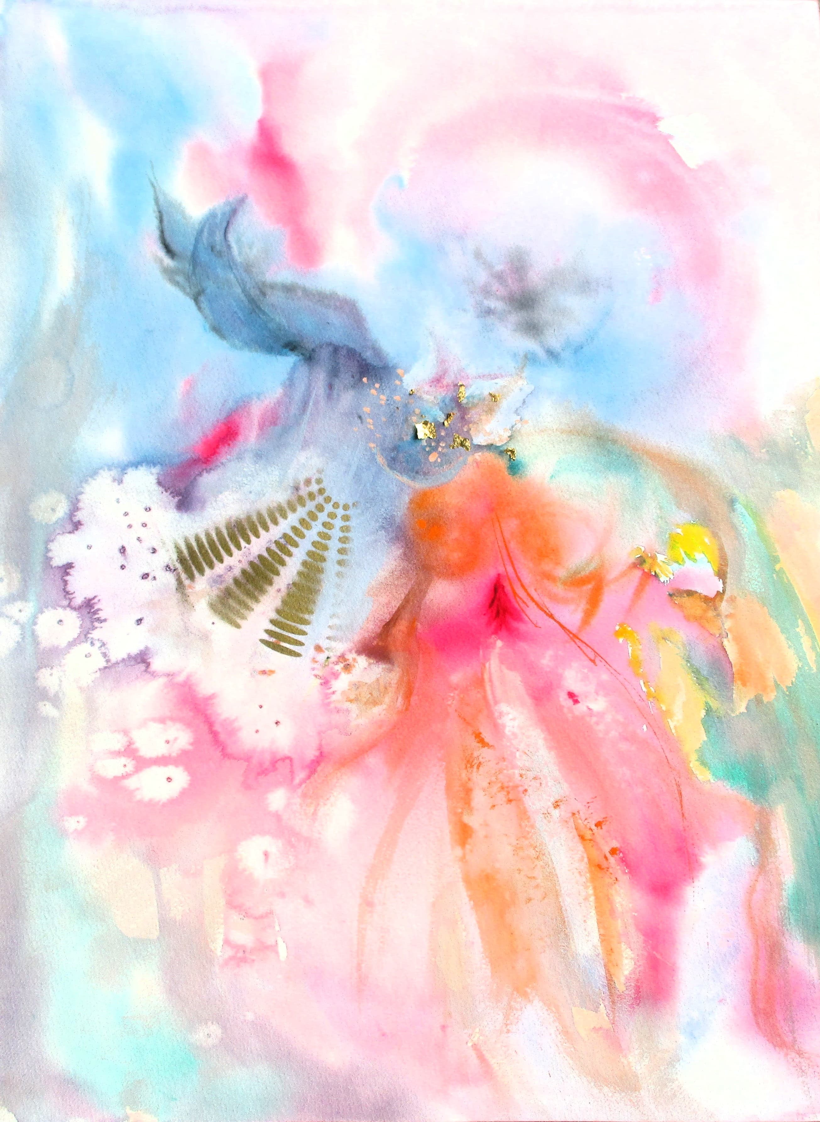 Aquarelle sur papier et collages