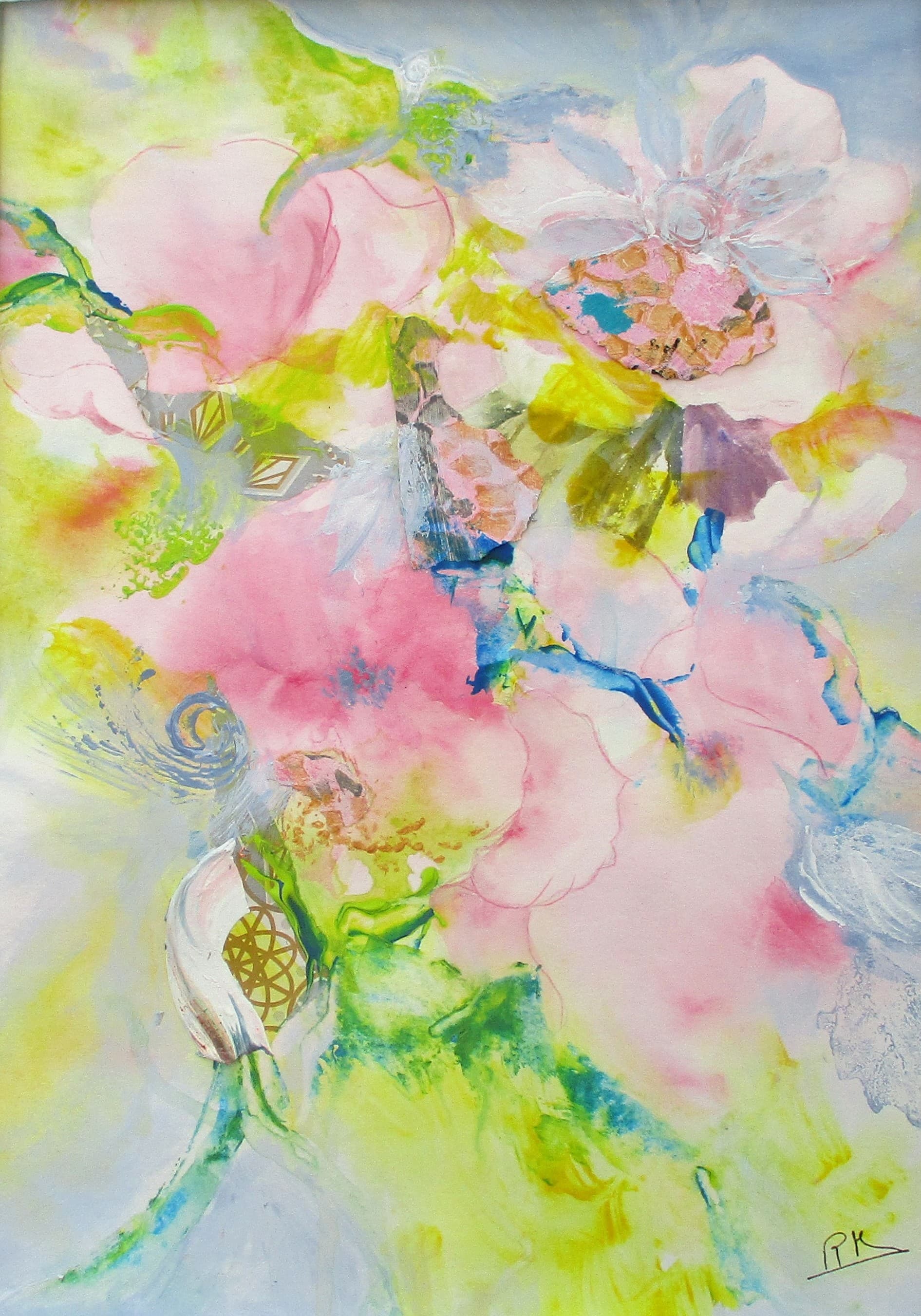 Aquarelle sur papier et collages