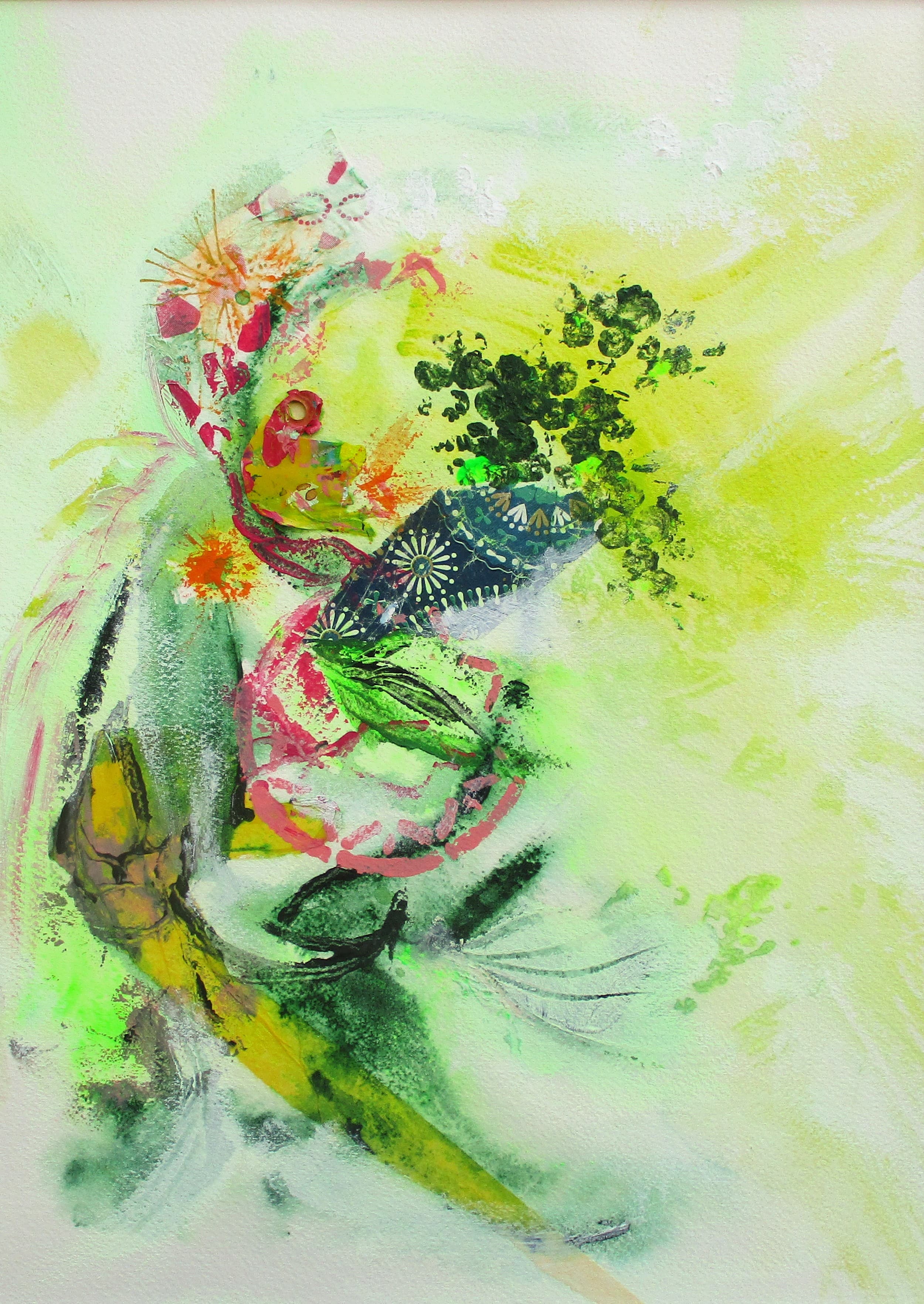 Tableau Acrylique et collages sur papier