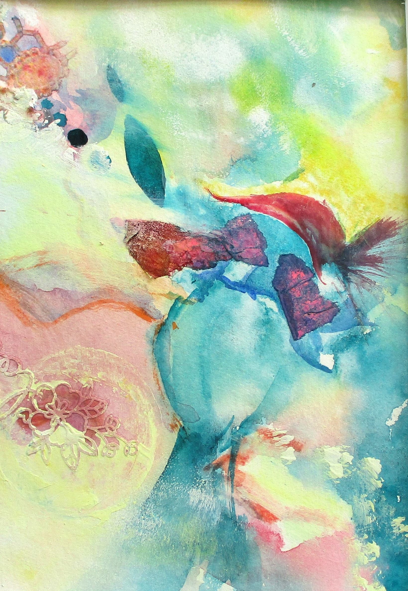 Tableau Acrylique et collages sur papier