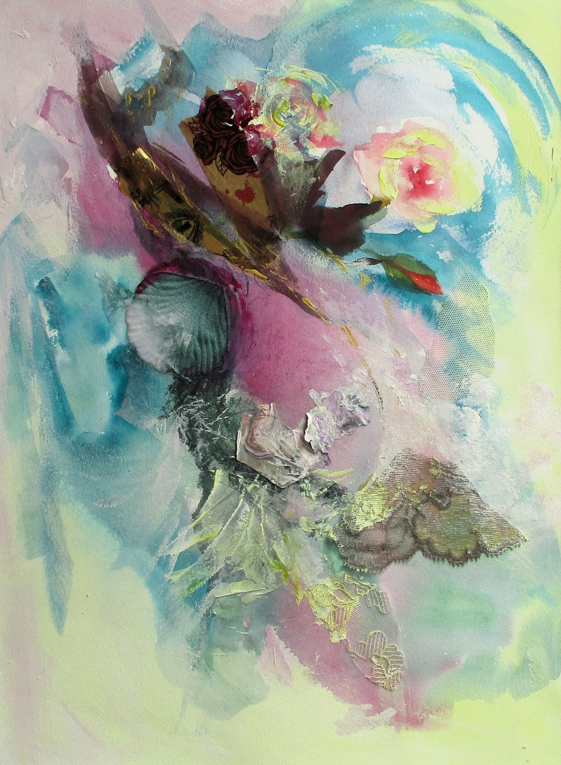 Aquarelle sur papier et collages