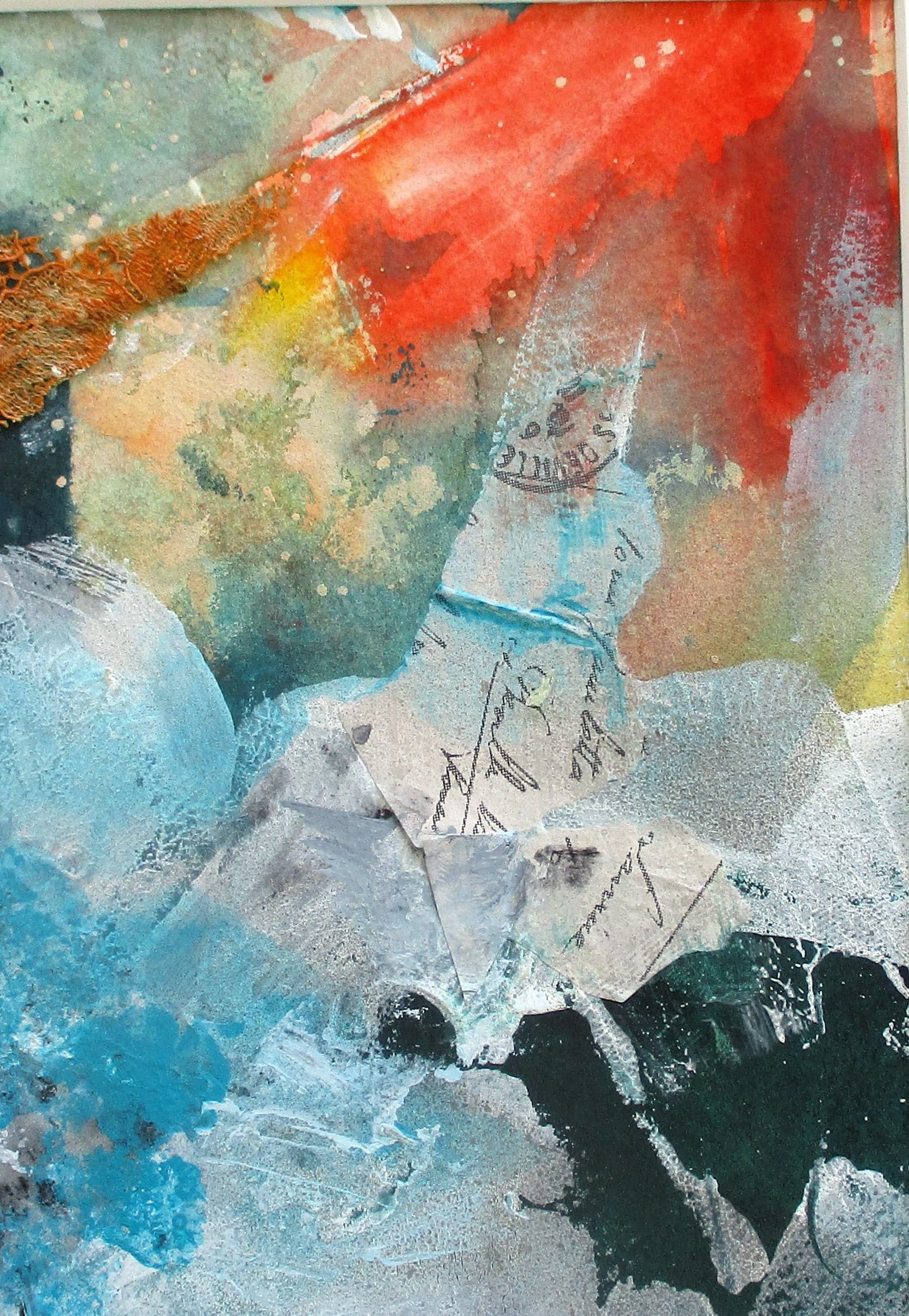 Tableau Acrylique et collages sur papier