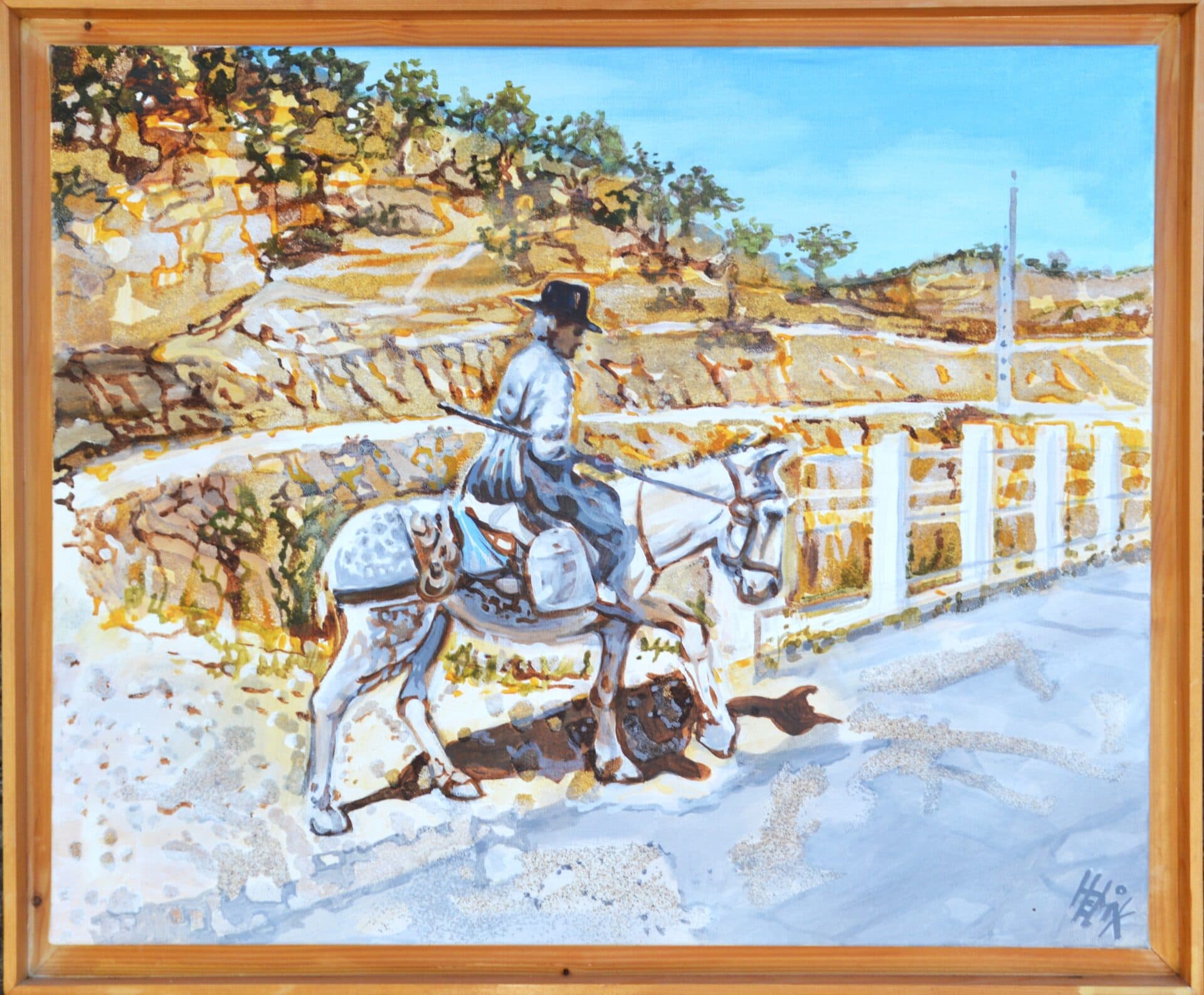 Portuguese man on his donkey - 50 x 60 cm