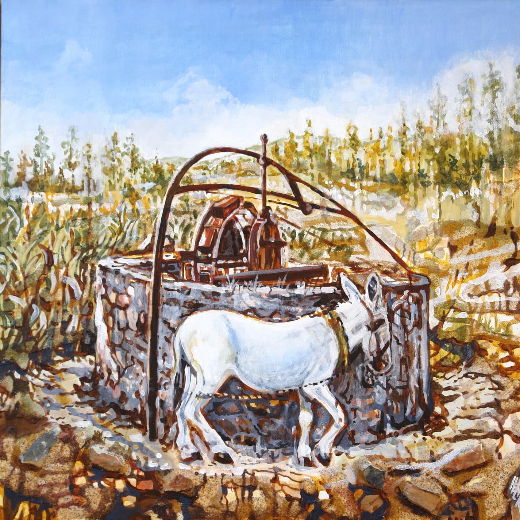 Waterwell in the Alentejo - 40 x 40 cm