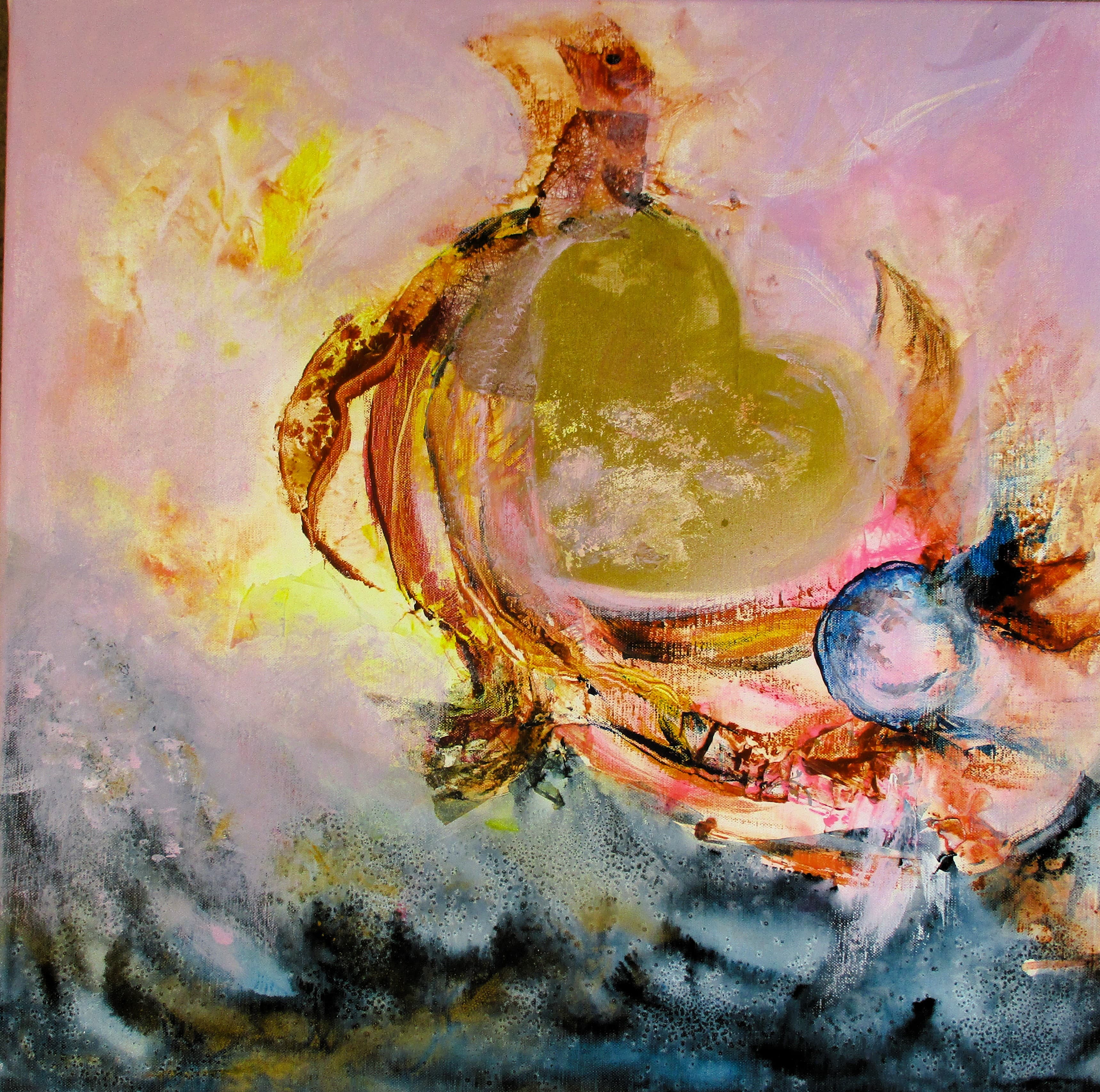 Tableau Acrylique et collages sur toile de lin