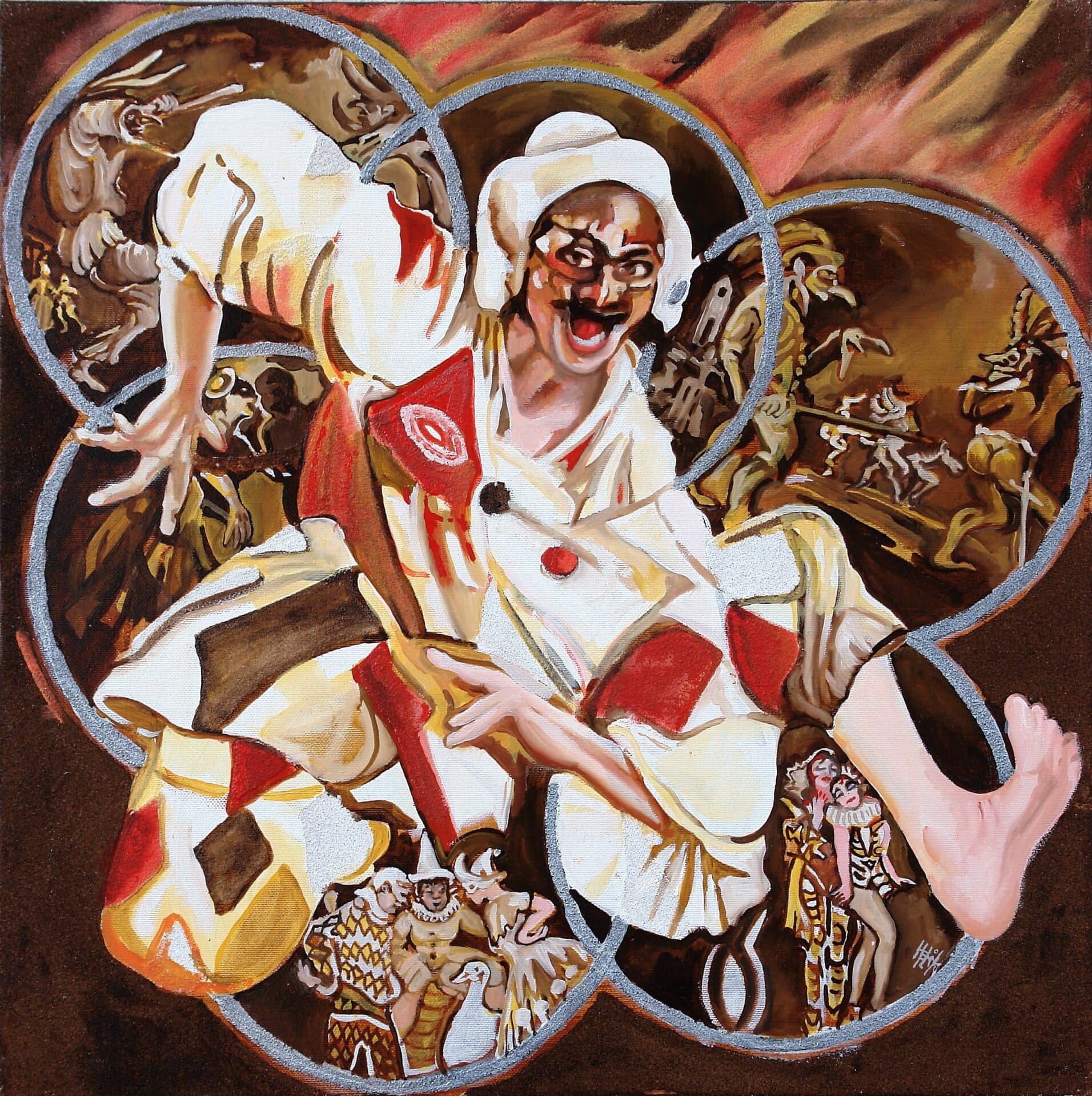 Arlequino - 50 x 50 cm - oil with sandstructure on canvas