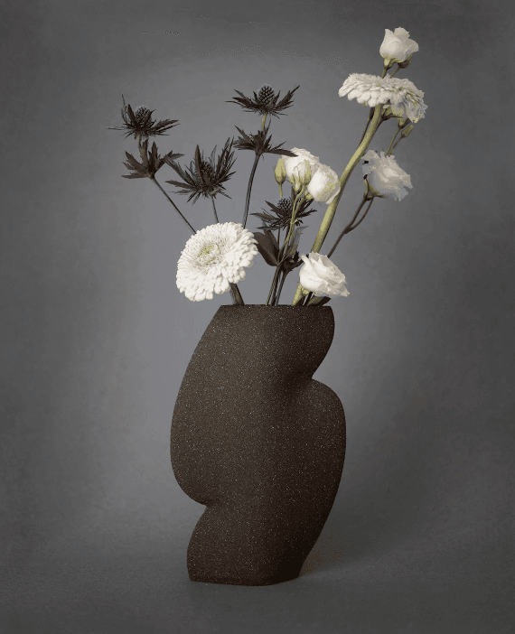 CERAMIC VASE ‘ELLIPSE N°3 - BLACK'