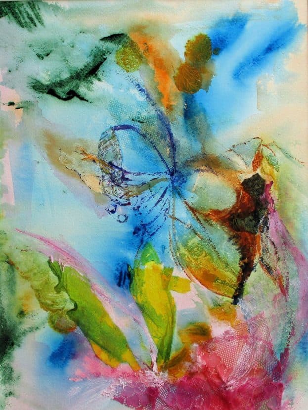 Tableau Acrylique et collages sur papier
