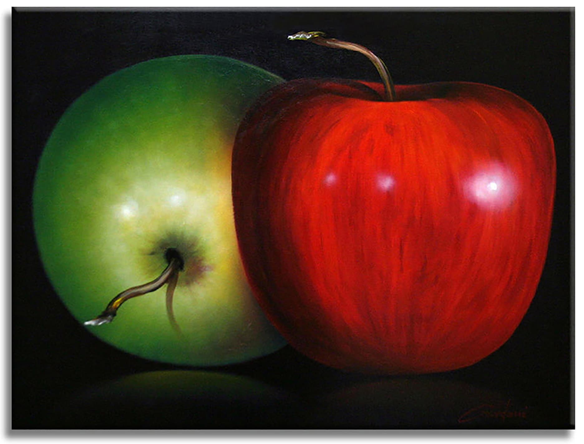 Two Apples - Original Painting on Canvas