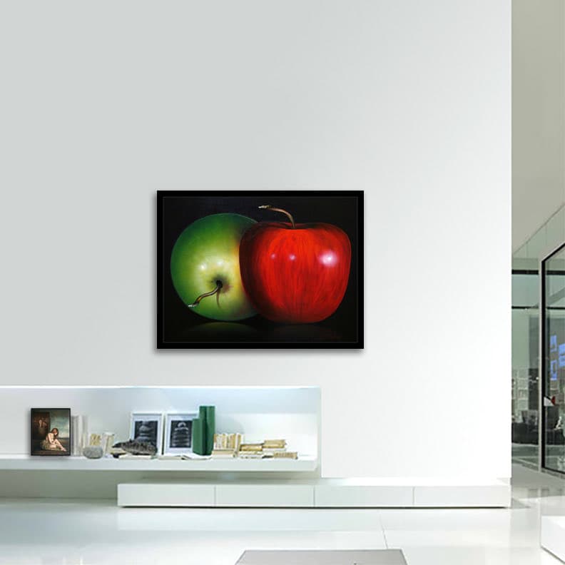 Two Apples - Original Painting on Canvas