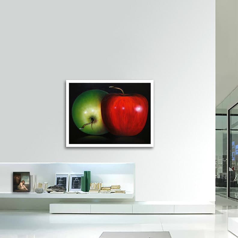 Two Apples - Original Painting on Canvas