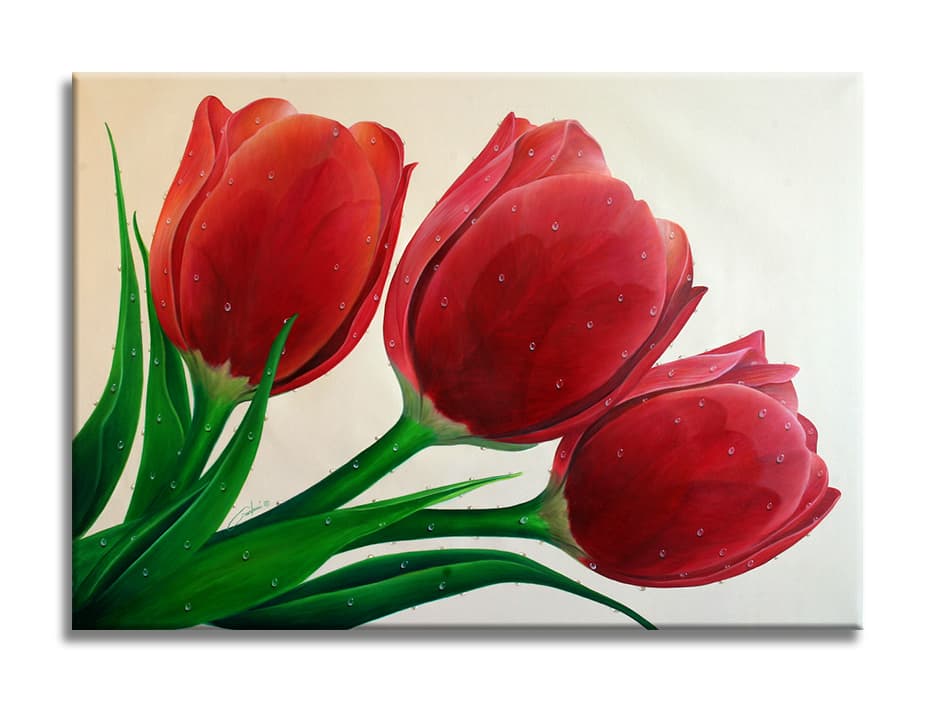 Red tulips – Original Painting on Canvas