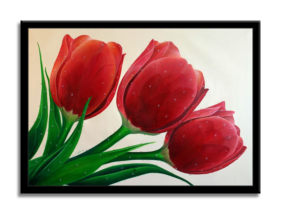Red tulips – Original Painting on Canvas