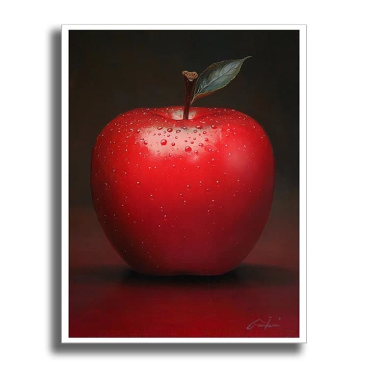 Red Apple 2 - Original Painting on Canvas