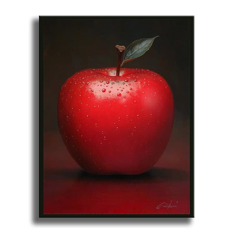 Red Apple 2 - Original Painting on Canvas