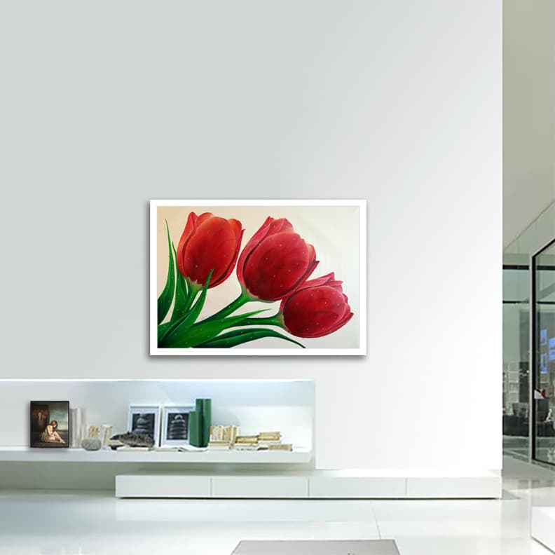 Red tulips – Original Painting on Canvas