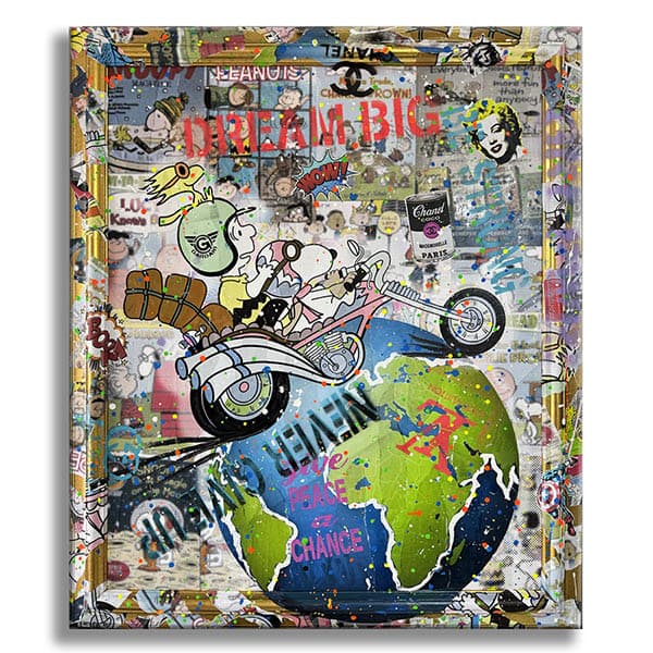 Snoopy Around the World – Original Painting on Canvas