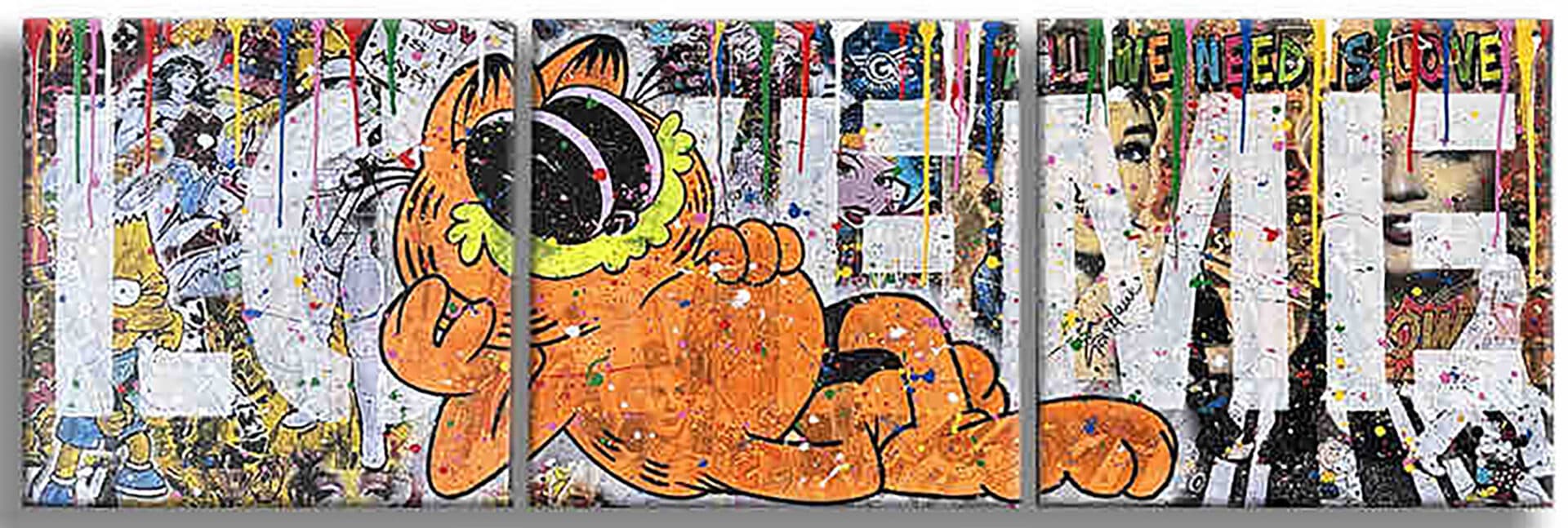 Love me – Original Triptych Painting on canvas