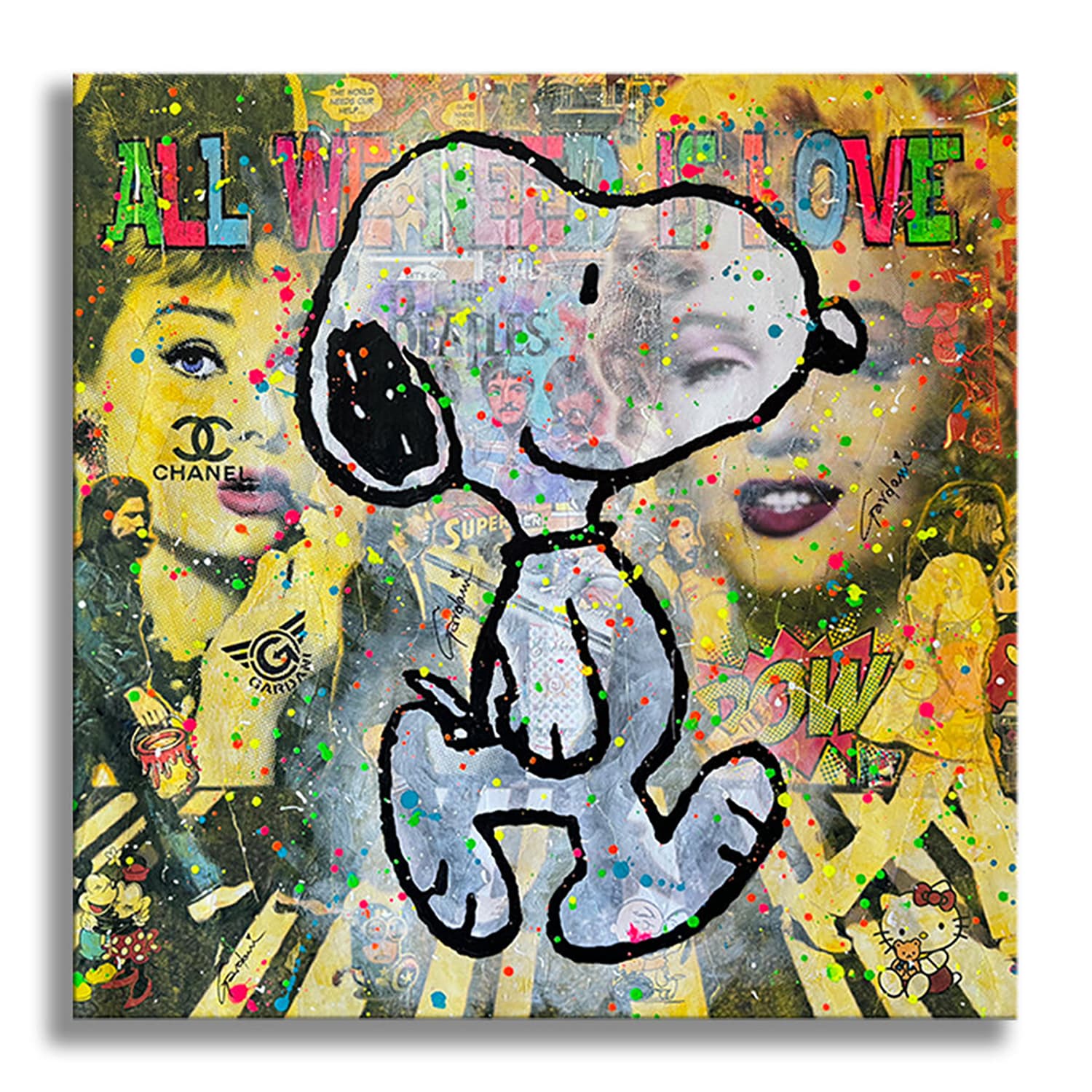 Beatles Snoopy - Original Painting on Canvas