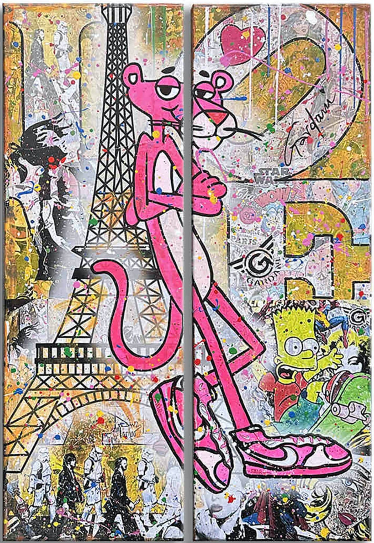 Pink Paris – Original Painting (Diptych) on canvas