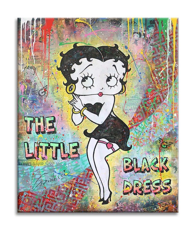 The Little Black Dress Betty Boop - Original Painting on Canvas