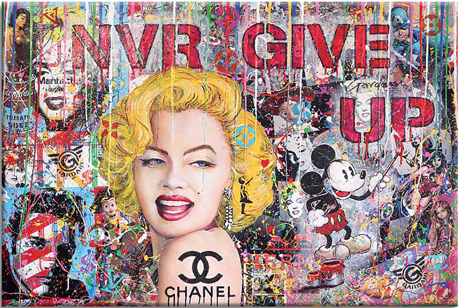 Marilyn Never Give-Up - Original Painting on Canvas