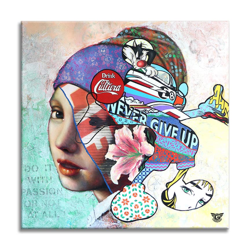 Girl with a Pearl Earring Mickey – Original Painting on canvas