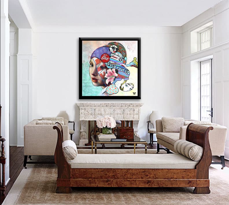 Girl with a Pearl Earring Mickey – Original Painting on canvas