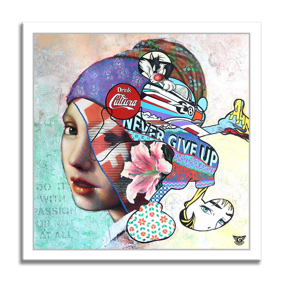 Girl with a Pearl Earring Mickey – Original Painting on canvas