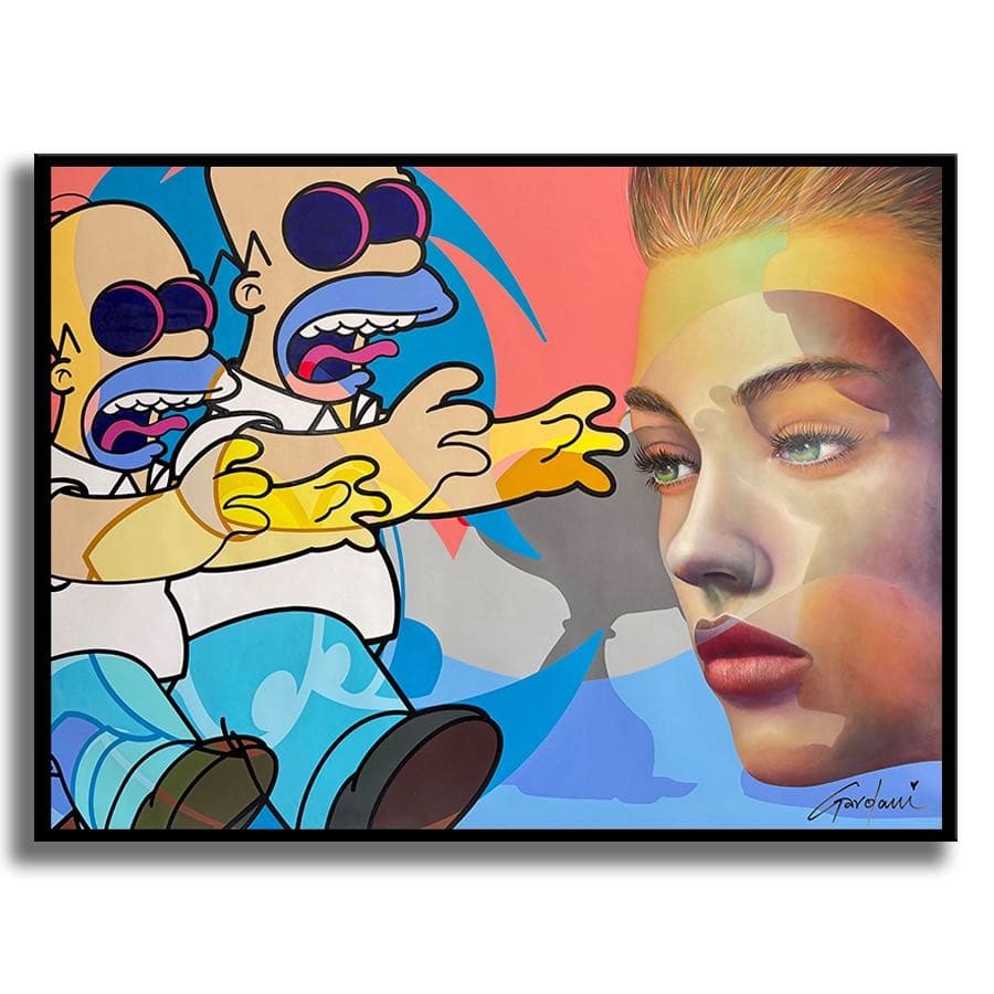 The Simpsons and the Muse - Original Painting on Canvas
