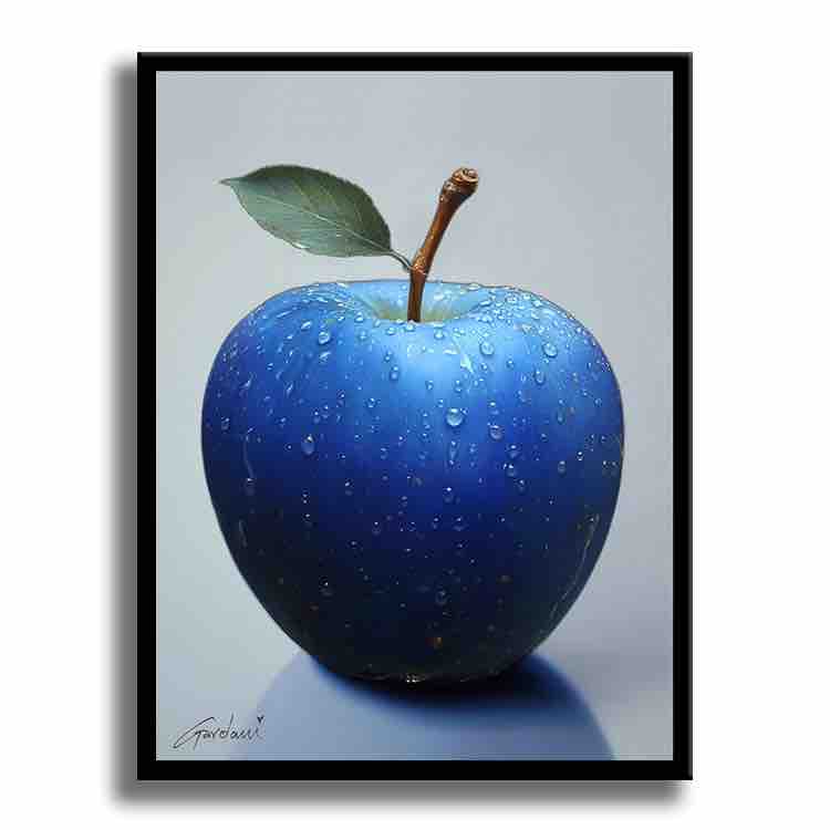 Blue Apple - Original Painting on Canvas
