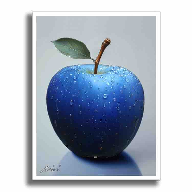 Blue Apple - Original Painting on Canvas
