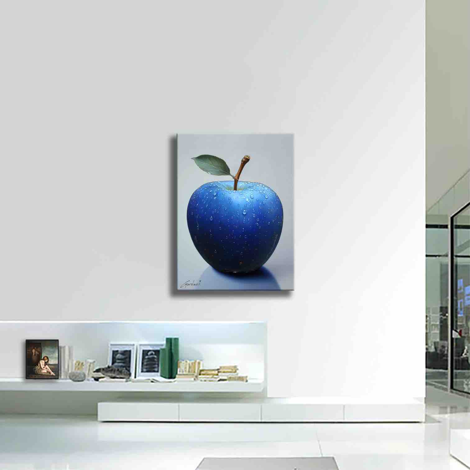 Blue Apple - Original Painting on Canvas
